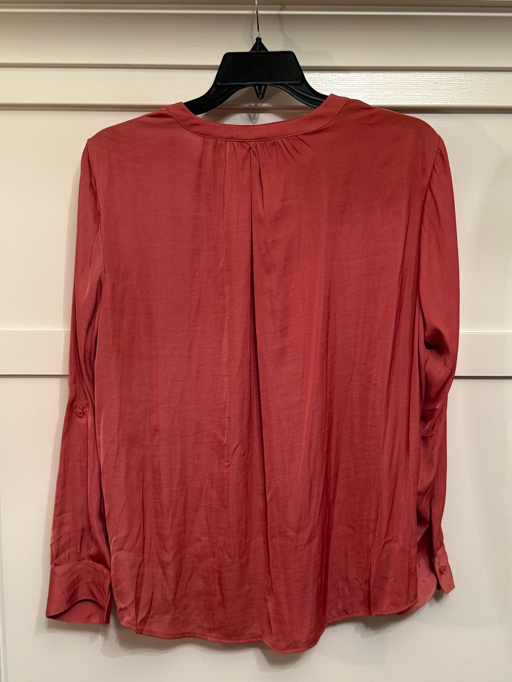 NWT Simply Vera Vera Wang XXL Dusty Coral Rust Blouse Long Sleeve - Picture 3 of 4
